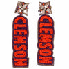 CLEMSON TIGERS ORANGE/PURPLE BEADED EARRINGS