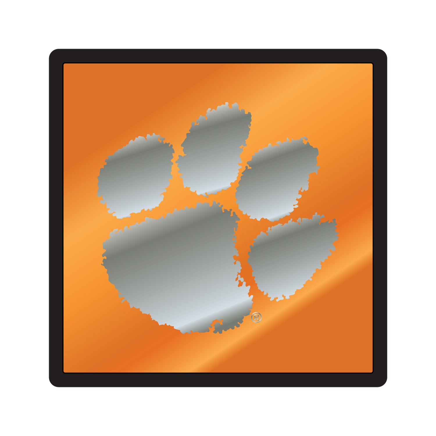 CLEMSON TIGER ORANGE MIRRORED DOMED SQUARE HITCH COVER