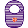 CLEMSON TIGERS PURPLE/WHITE WITH PAW BIB