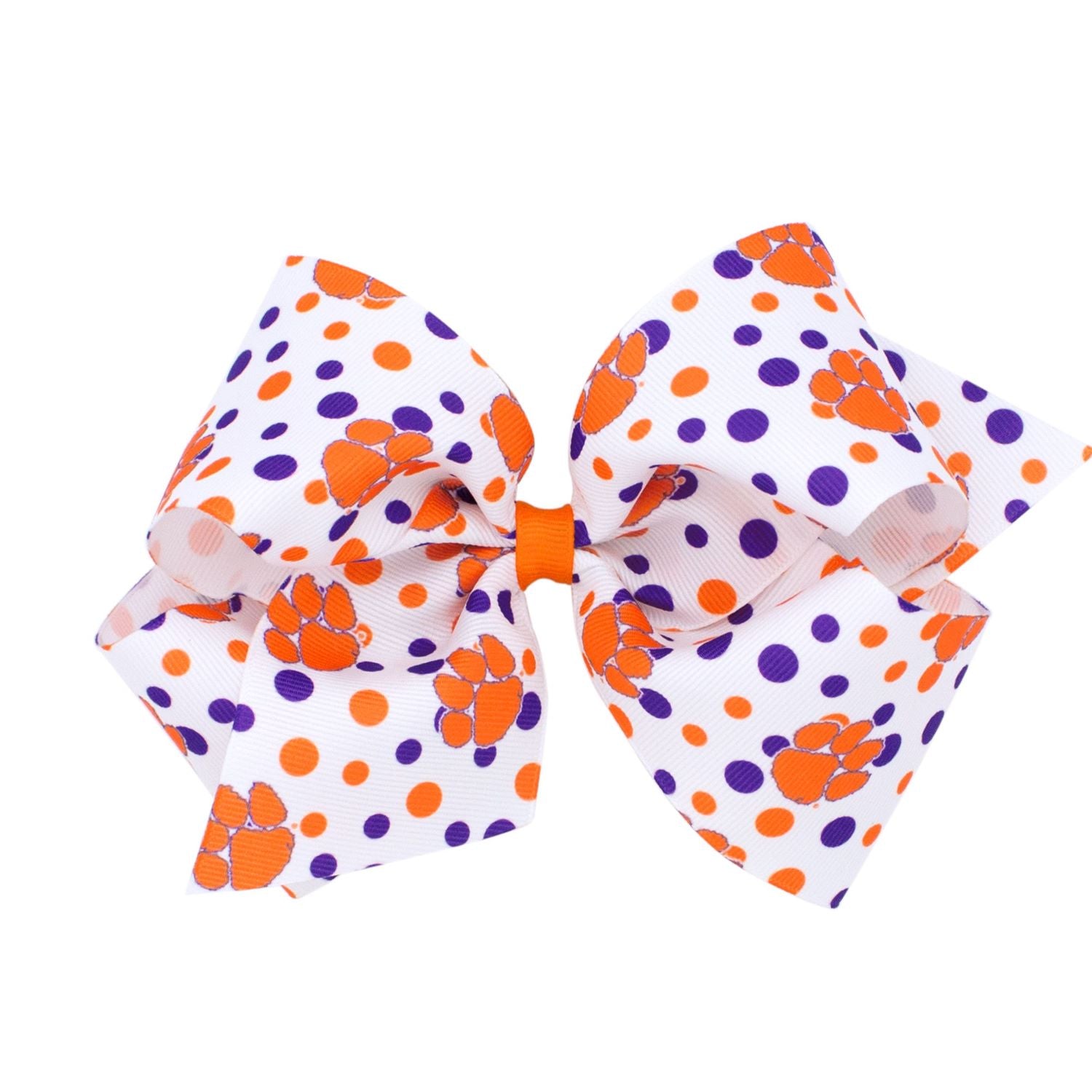 CLEMSON KING PAW POLKA DOT BOW