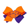 CLEMSON TIGERS TWO TONE KING BOW WITH LARGE PAW
