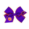 CLEMSON TIGERS MEDIUM PURPLE/ORANGE WITH PAW BOW