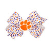 CLEMSON TIGERS MEDIUM CONFETTI WITH PAW BOW