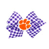 CLEMSON TIGERS KING PURPLE/WHITE WITH PAW BOW