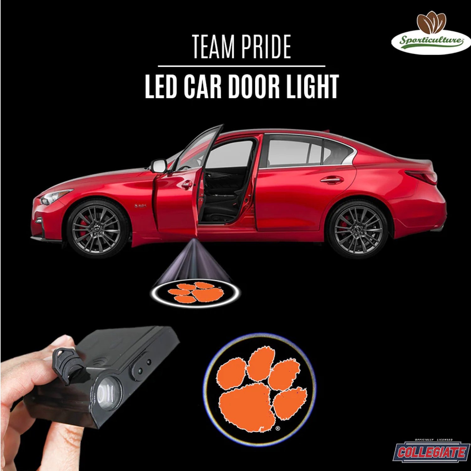 CLEMSON TIGERS LED CAR DOOR LIGHT