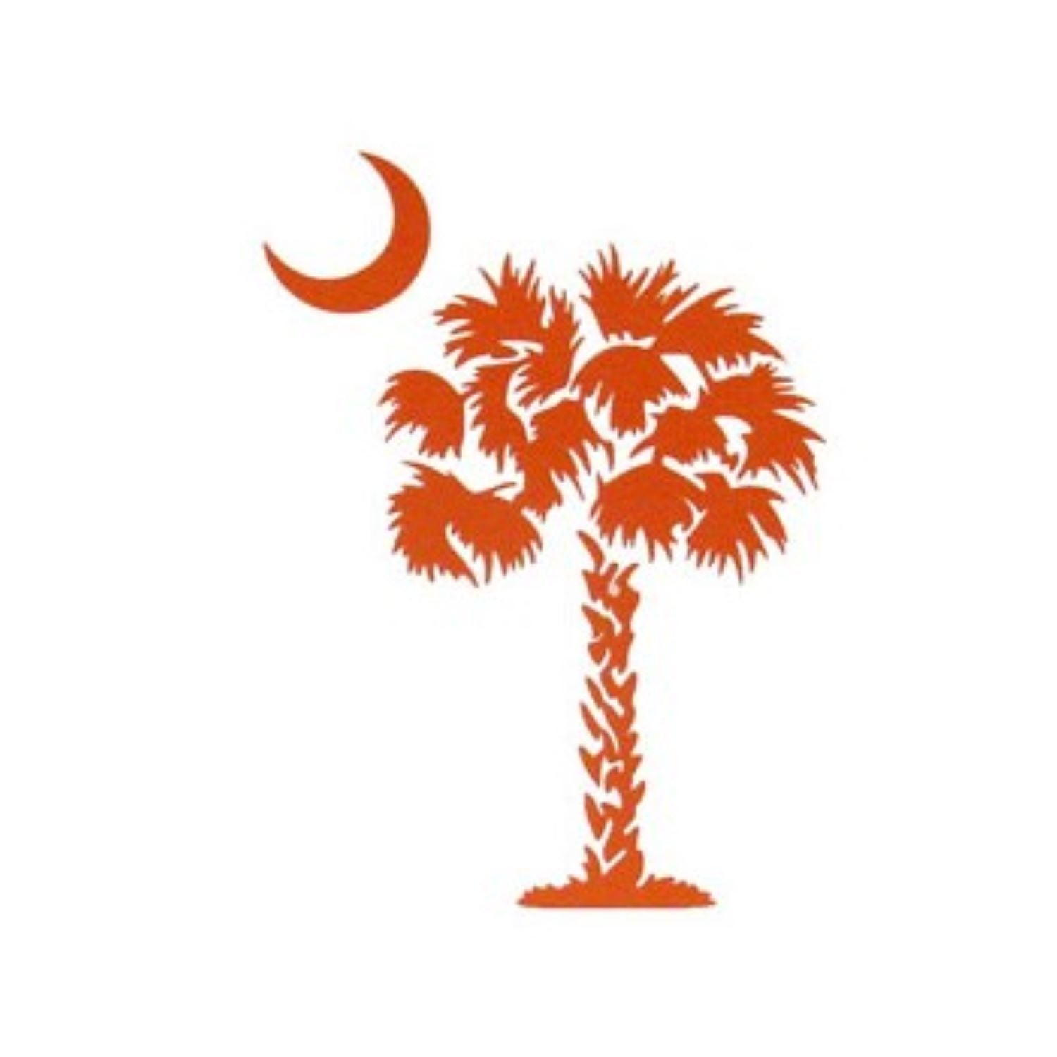 Clemson Tiger Orange Palmetto Tree Decal