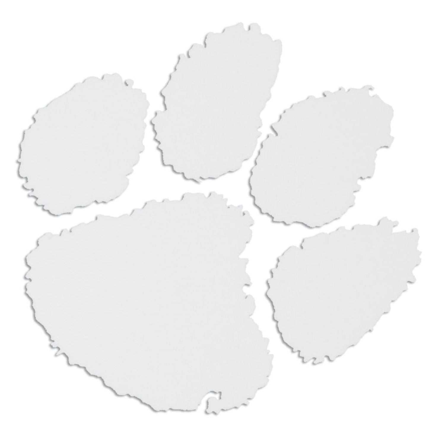 Clemson 6&quot; White Paw Decal