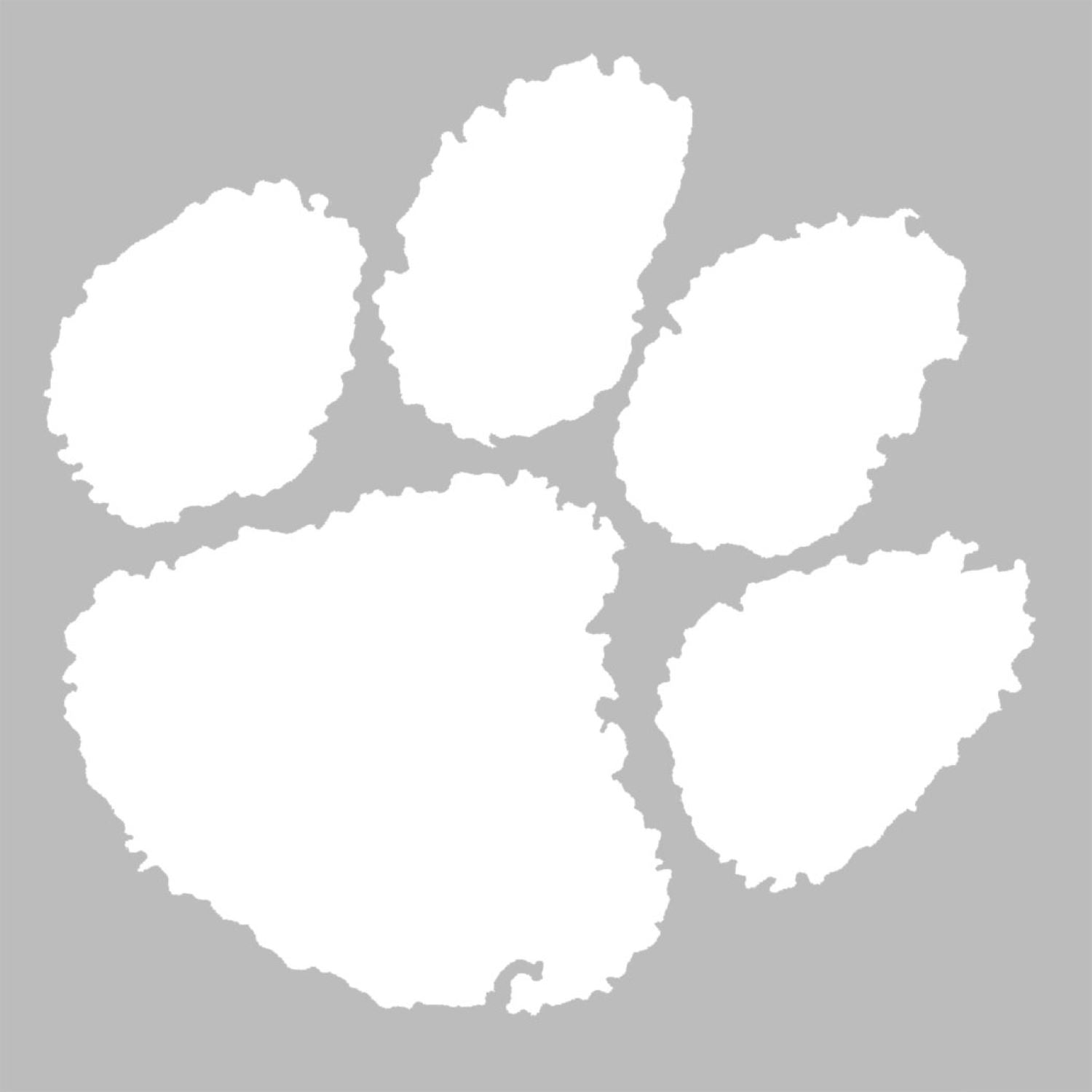 Clemson 12" White Paw Decal