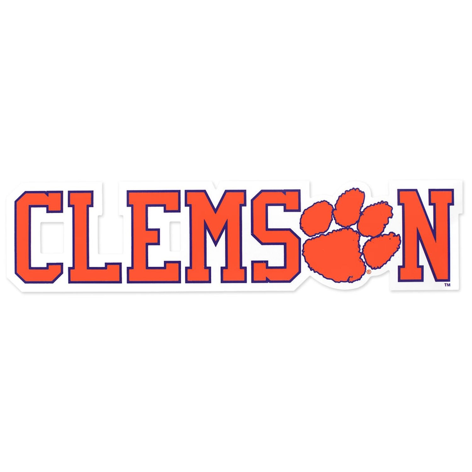10&quot; Clemson Block Letters with Paw Decal