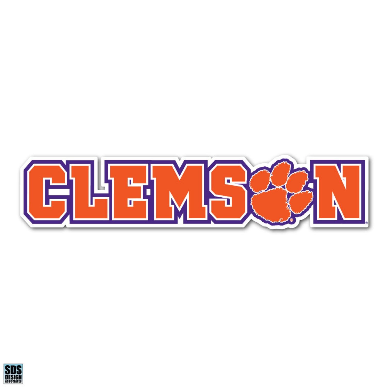 2&quot; Clemson Block Letters with Paw Dizzler Decal