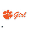 CLEMSON TIGERS ORANGE PAW GIRL DECAL