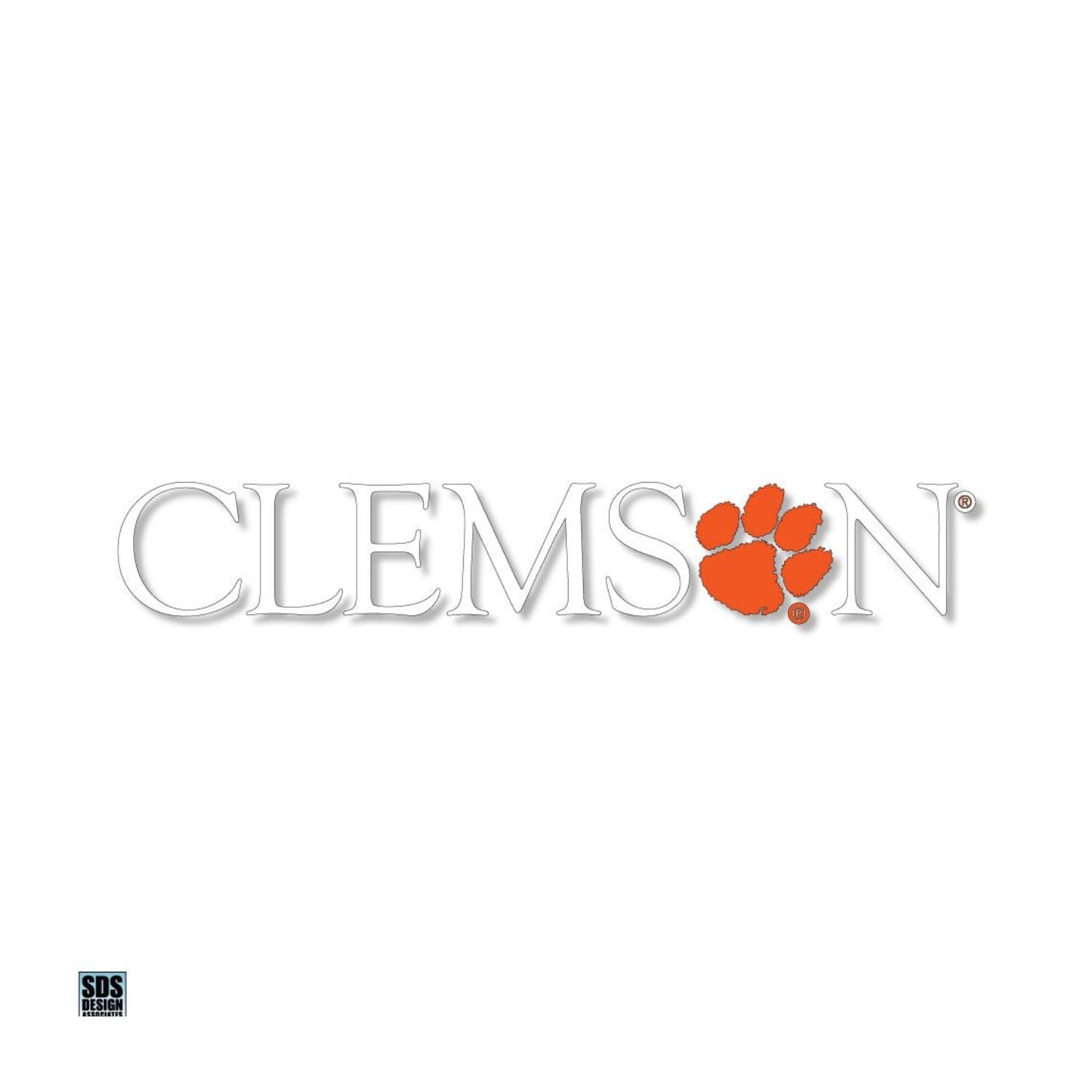 CLEMSON TIGERS WHITE WITH PAW DECAL