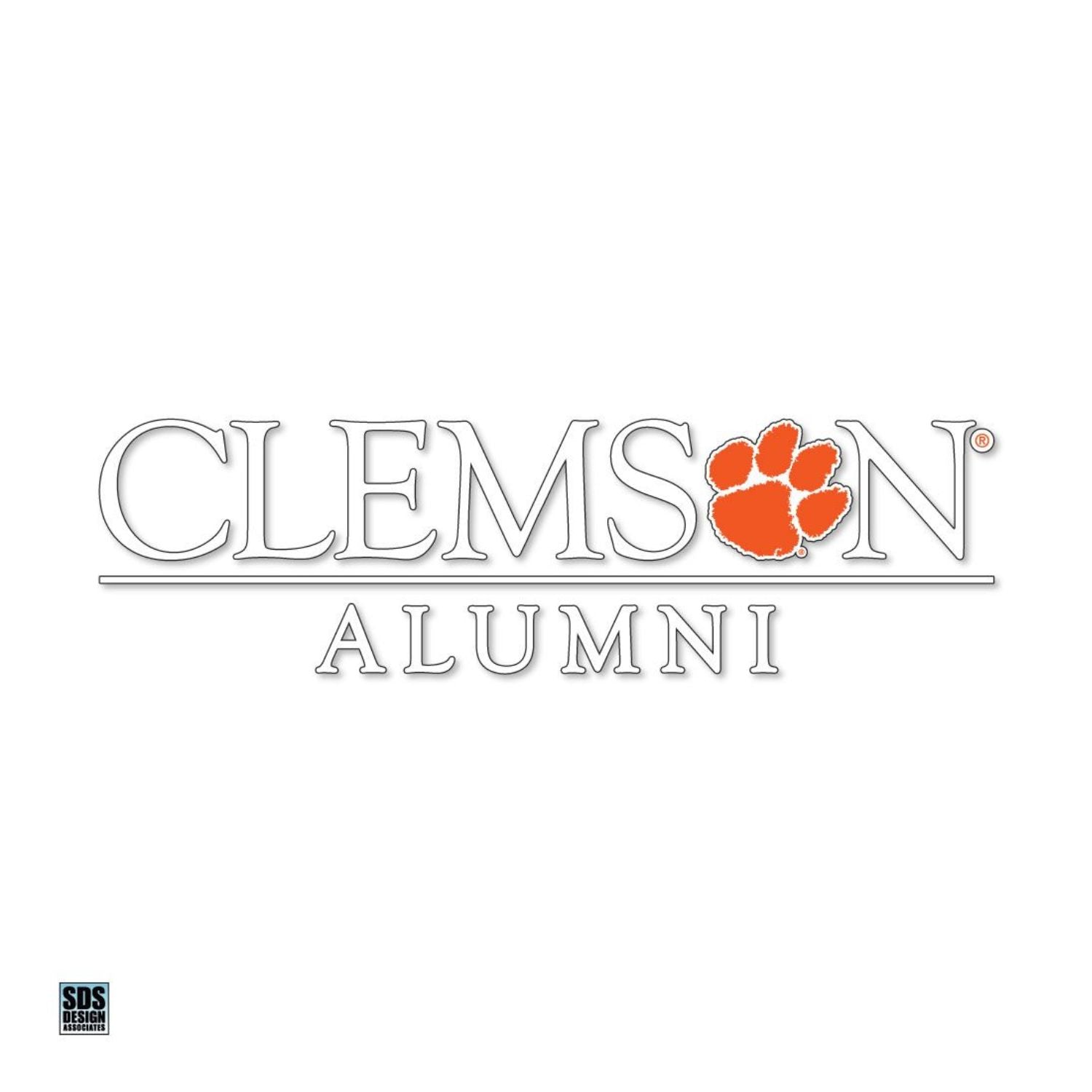CLEMSON TIGERS WHITE ALUMNI WITH PAW DECAL