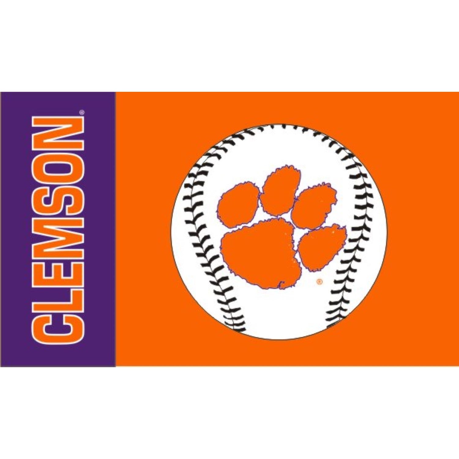CLEMSON TIGERS 3X5 BASEBALL FLAG