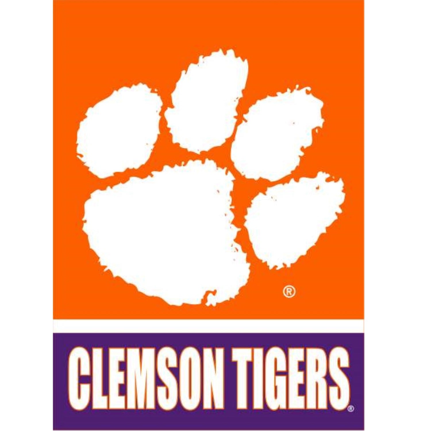 CLEMSON TIGERS 30X40 PAW BANNER HOUSE FLAG