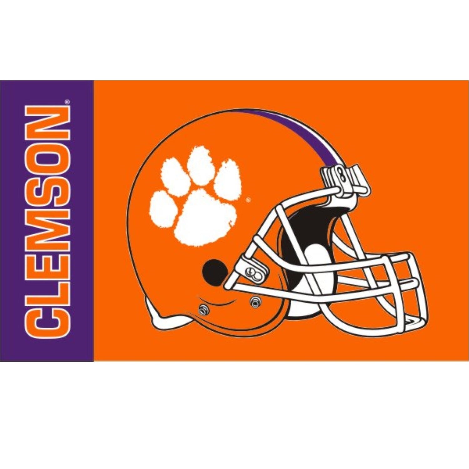 CLEMSON TIGERS 3X5 HELMET HOUSE FLAG