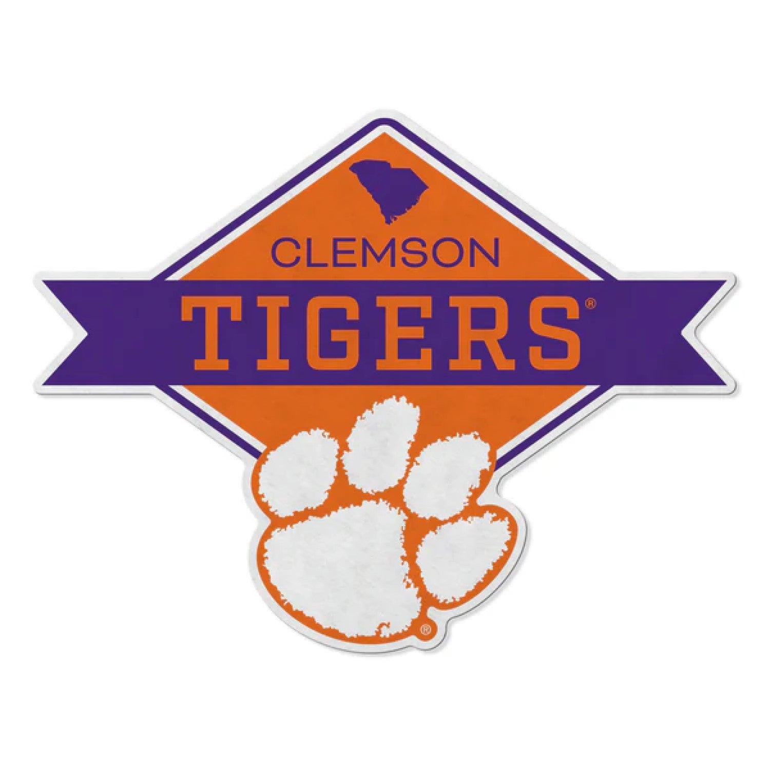 CLEMSON TIGERS DIAMOND SHAPE PANNANT