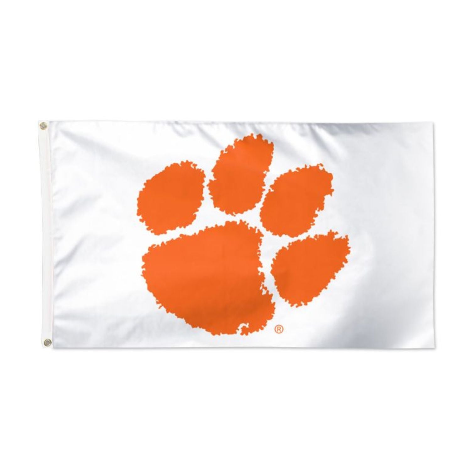 CLEMSON TIGERS WHITE PAW FLAG