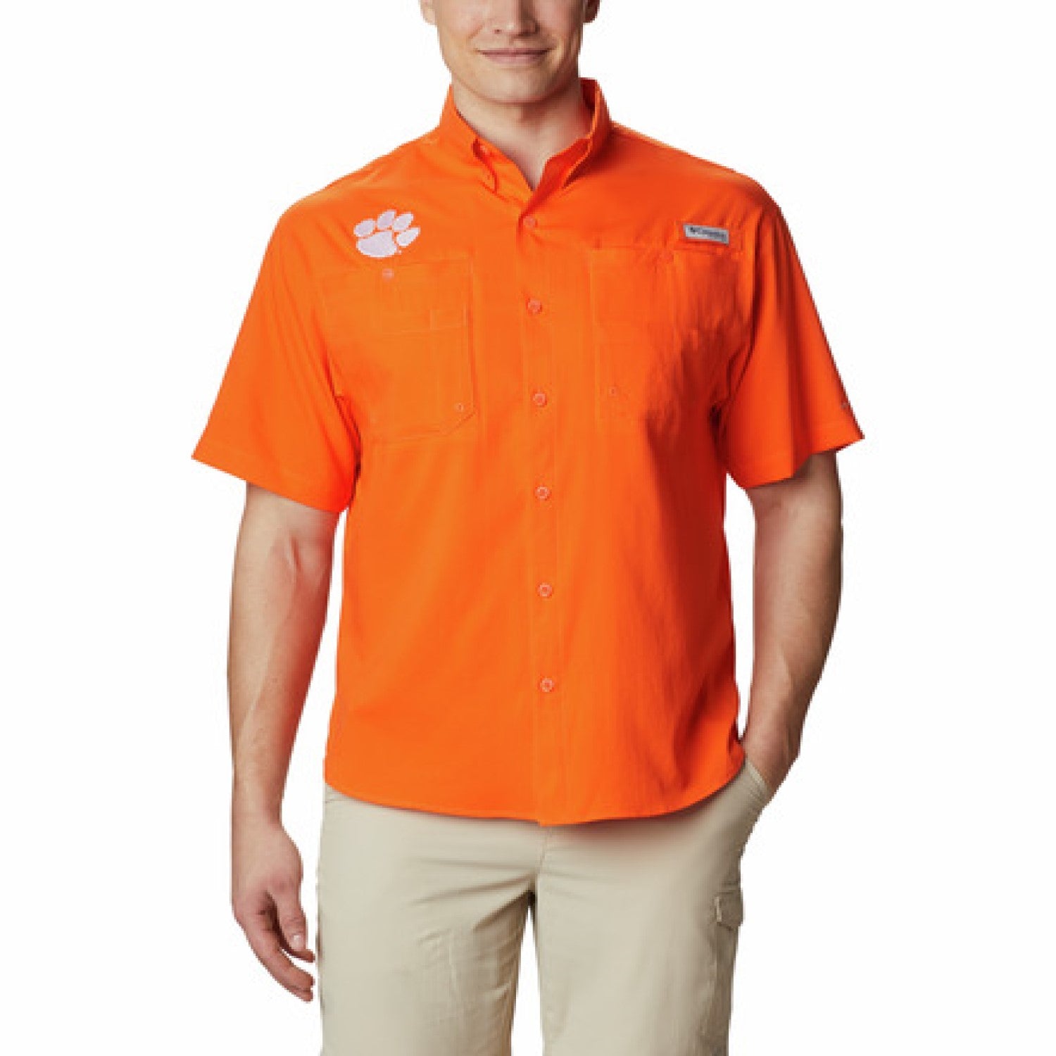 CLEMSON TIGERS ORANGE COLUMBIA TAMIAMI SHIRT