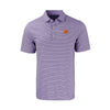 CLEMSON TIGERS PURPLE STRIPED C&amp;B POLO WITH PAW