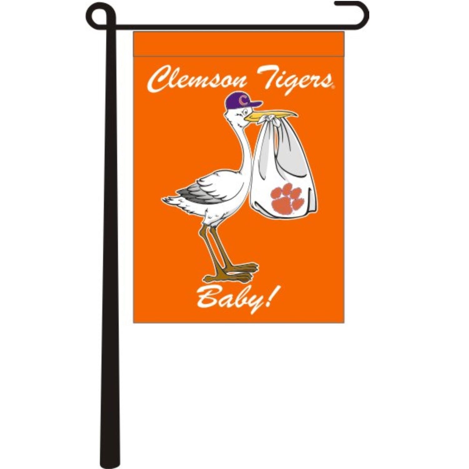 CLEMSON TIGERS 13X18 BABY GARDEN FLAG