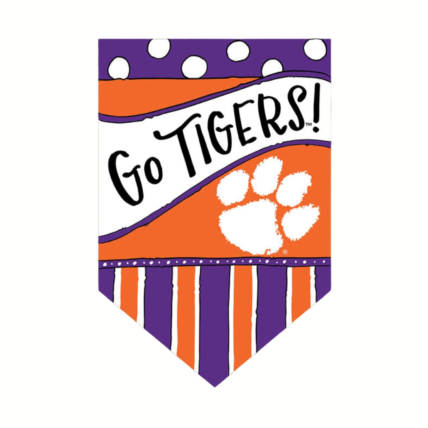 CLEMSON GO TIGERS STRIPE GARDEN FLAG