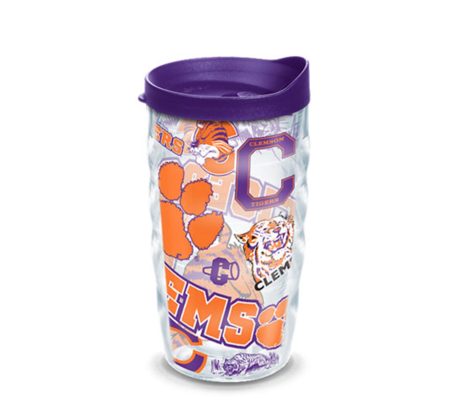 10oz Clemson Allover Tervis Tumbler with Lid