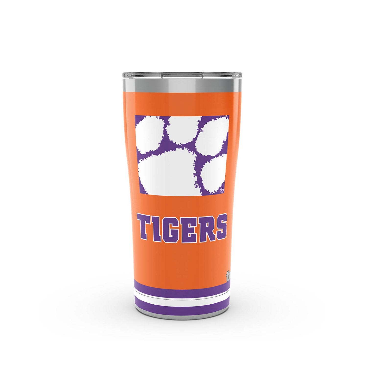 CLEMSON TIGERS 20 OZ ORANGE SQUARE PAW STAINLESS STEEL TERVIS TUMBLER
