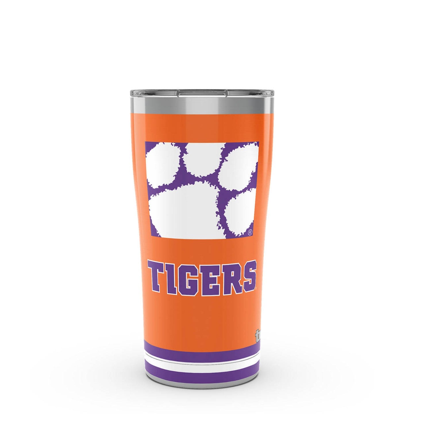 CLEMSON TIGERS 30 OZ ORANGE SQUARE PAW STAINLESS STEEL TERVIS TUMBLER