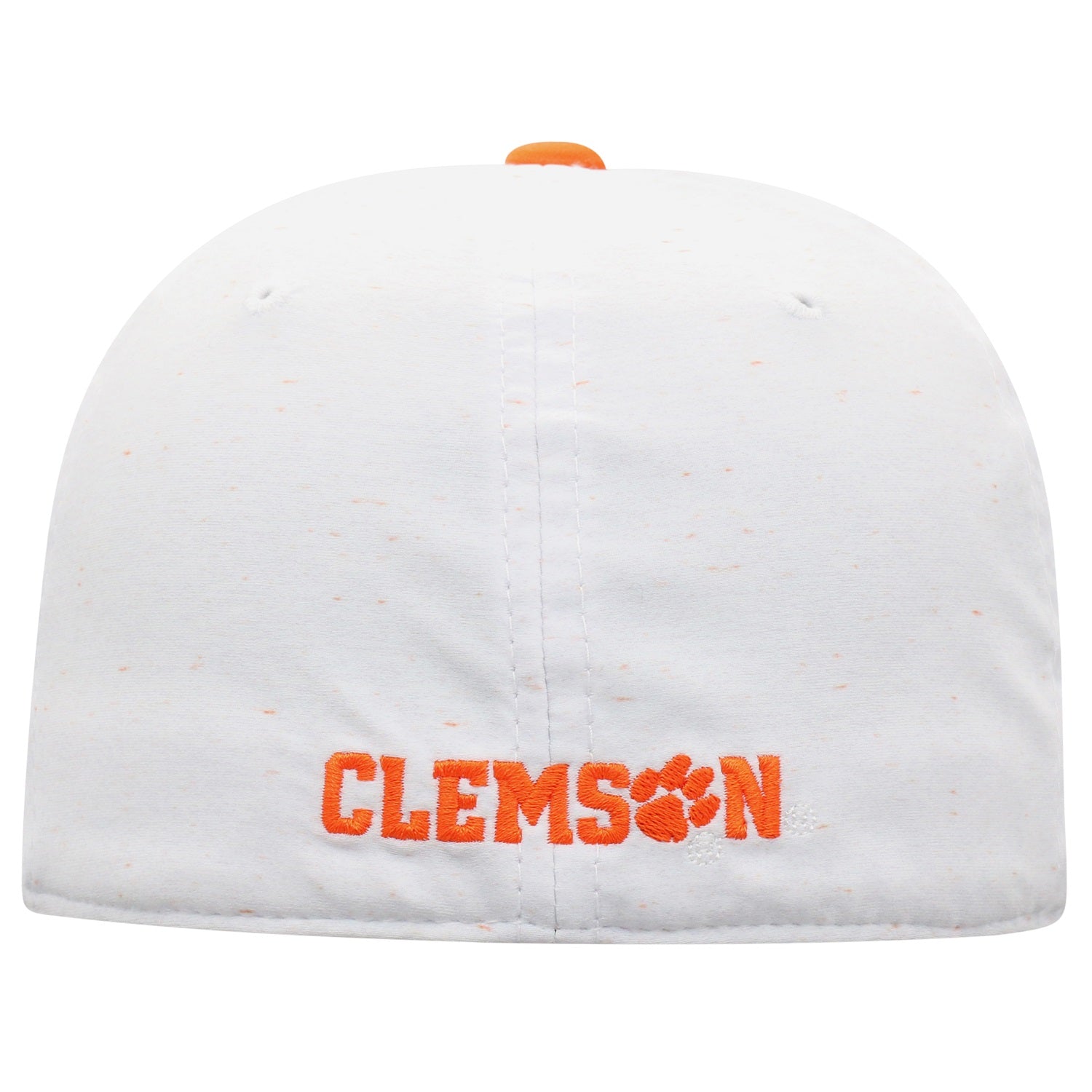 CLEMSON TIGER PAW WHITE ONE FIT HAT WITH ORANGE BILL