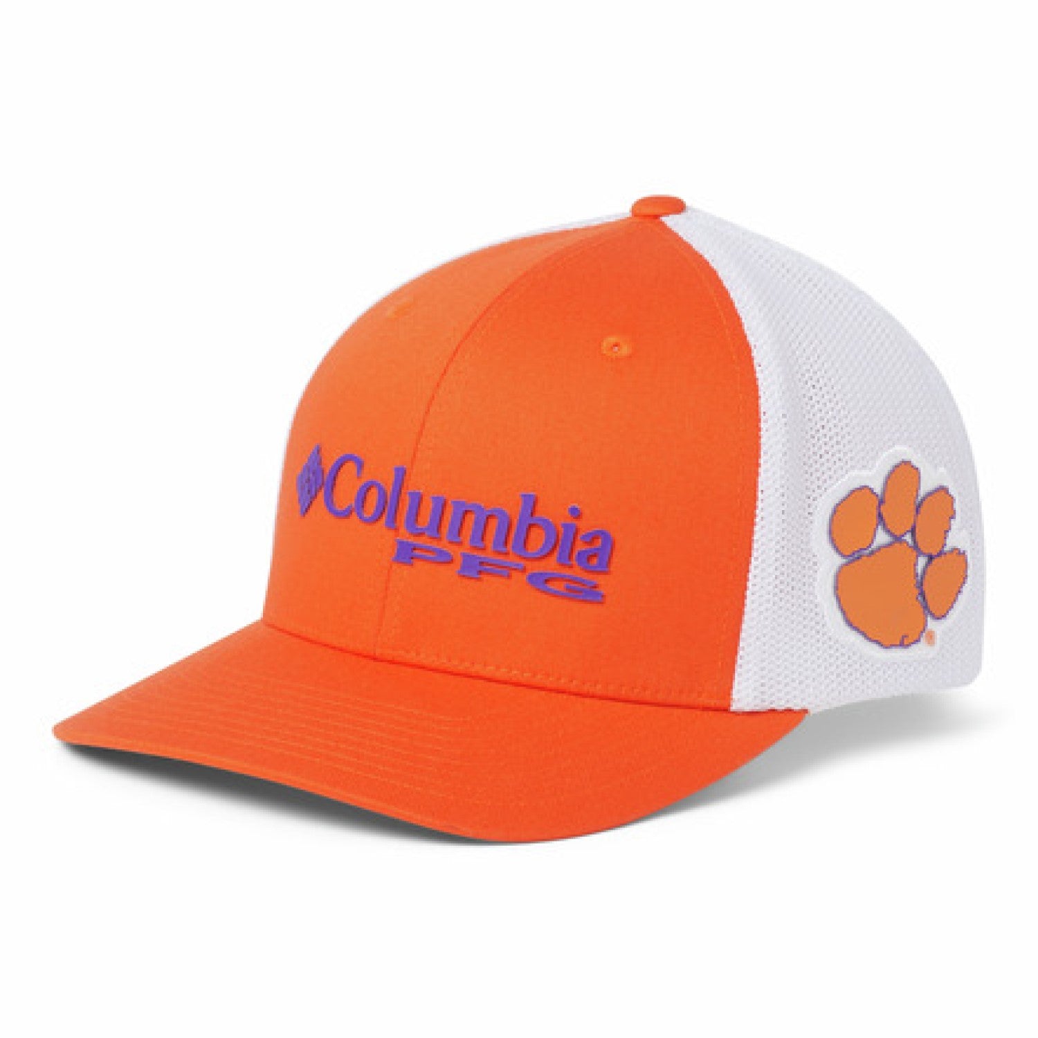 CLEMSON ORANGE AND WHITE COLUMBIA MESH HAT