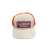 CLEMSON TIGERS GRAY AND ORANGE UNIVERSITY PATCH HAT