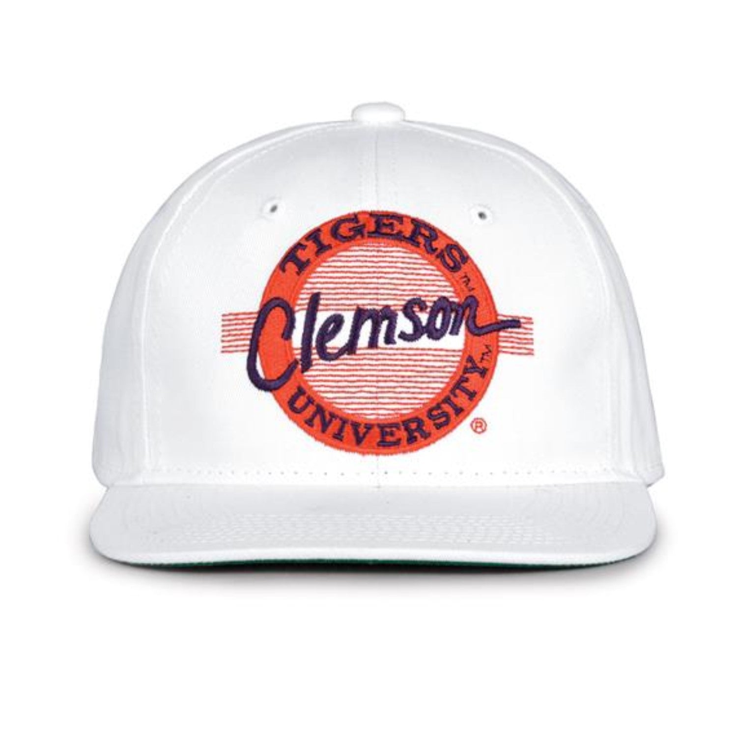 CLEMSON TIGERS WHITE CIRCLE THROWBACK HAT
