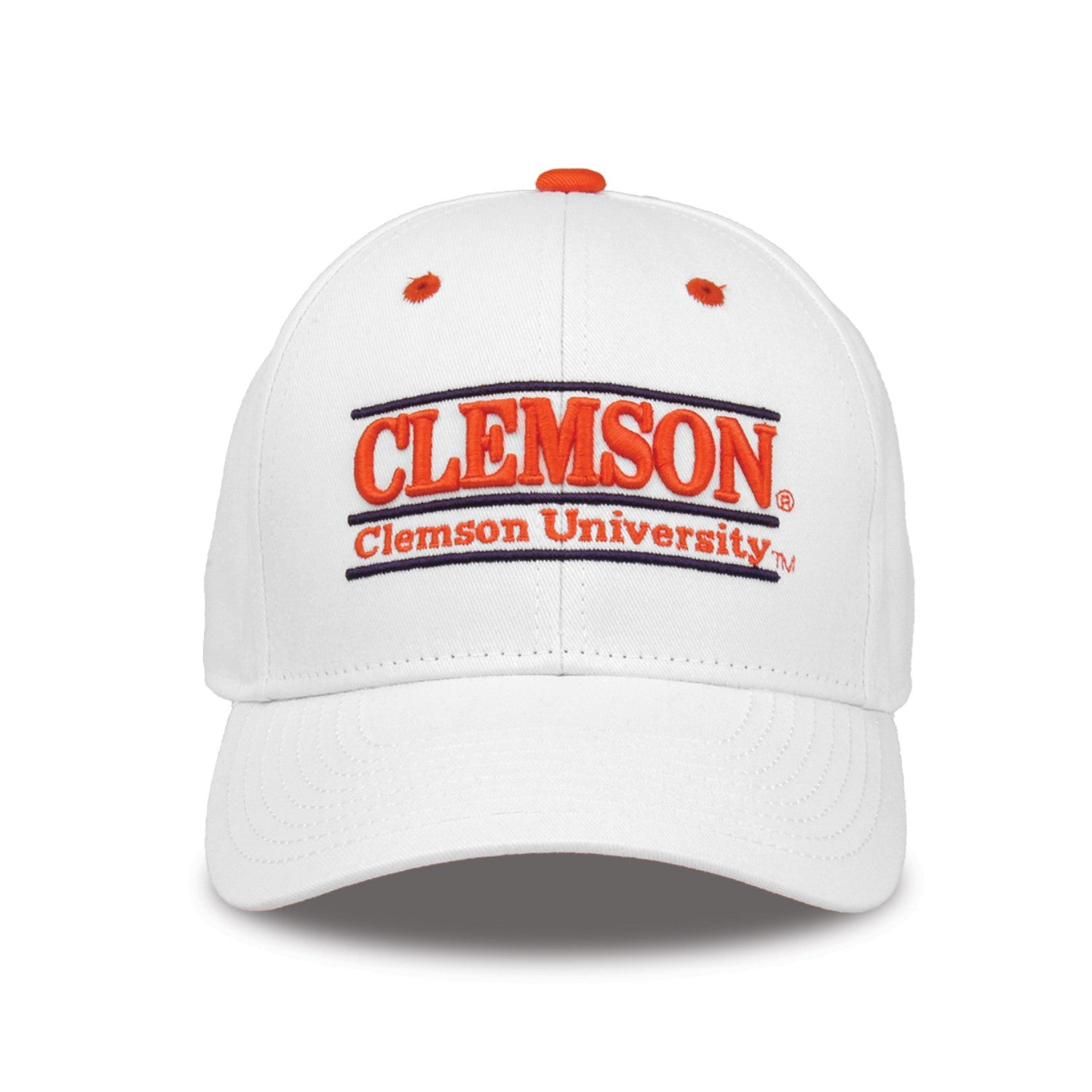 CLEMSON TIGERS WHTIE CLEMSON BAR HAT