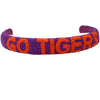 CLEMSON TIGERS ORANGE/PURPLE GO TIGERS BEADED HEADBAND