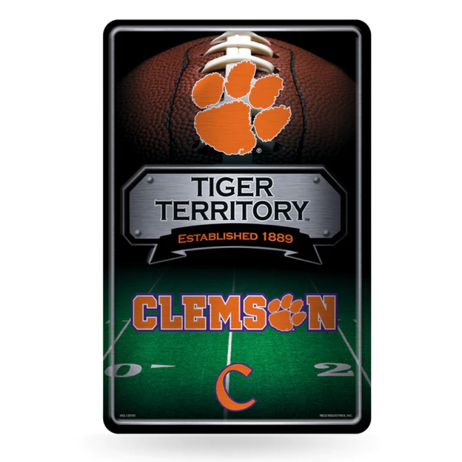 CLEMSON TIGER TERRITORY 11X17 EMBOSSED SIGN