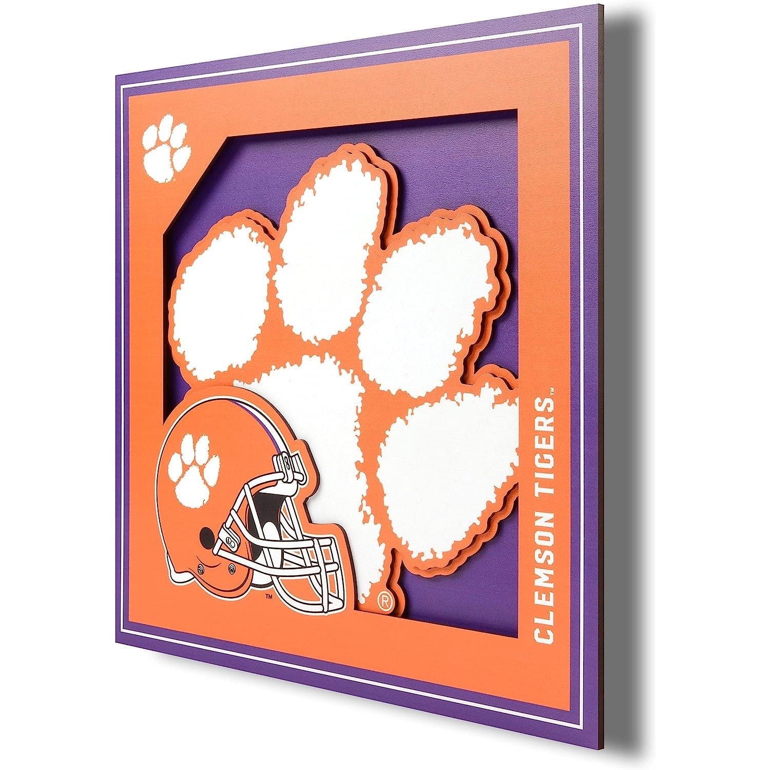 CLEMSON TIGERS 12X12 3D WALL ART