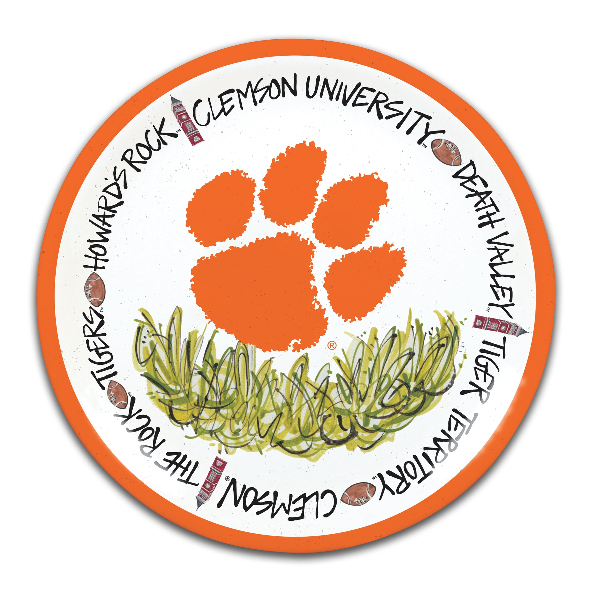 CLEMSON TIGERS 4 PACK PLATE SET