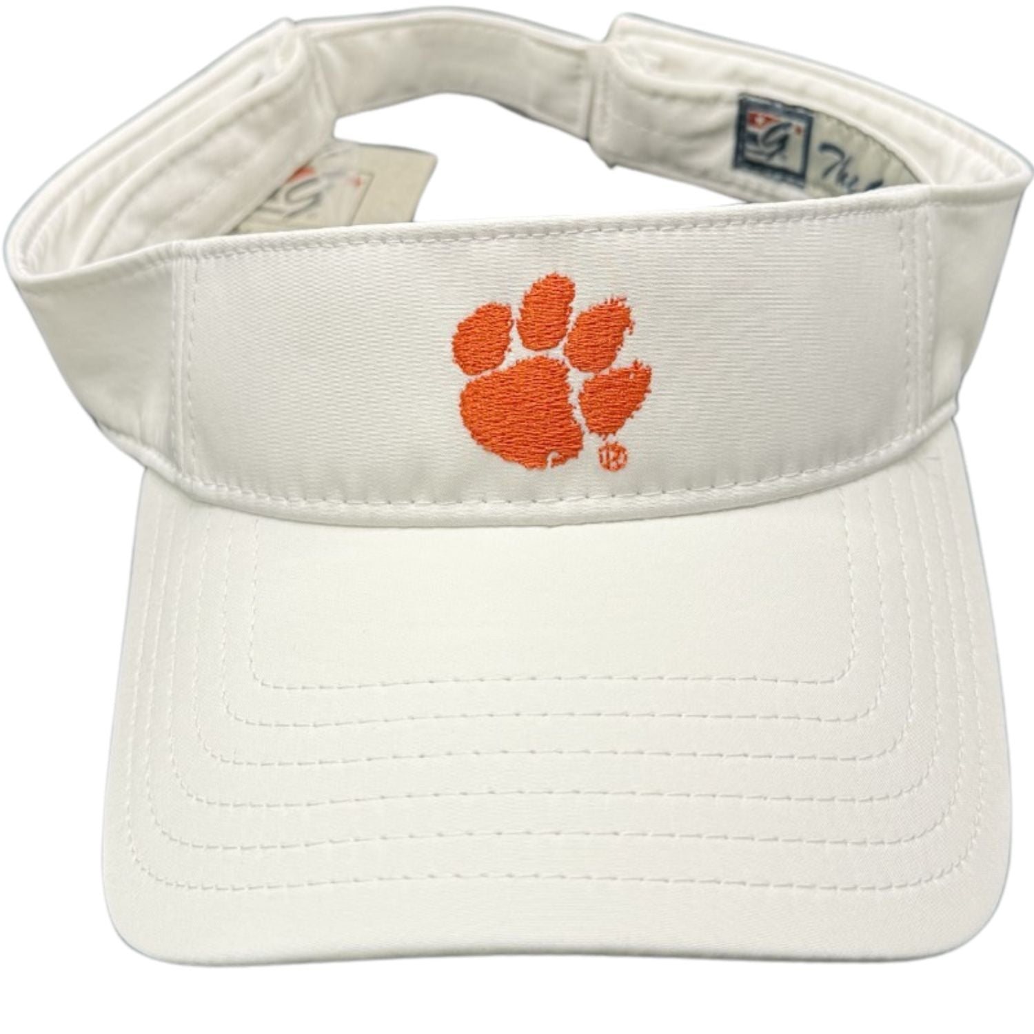 CLEMSON TIGERS WHITE WITH PAW VISOR