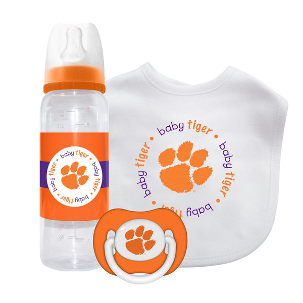 CLEMSON BOTTLE,PACIFIER AND BIB GIFT SET - Clemson Tiger Traditions