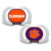 CLEMSON TIGERS ORANGE AND PURPLE TWO PACK PACIFIER SET