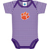 CLEMSON TIGERS PURPLE/WHITE WITH PAW ONESIE