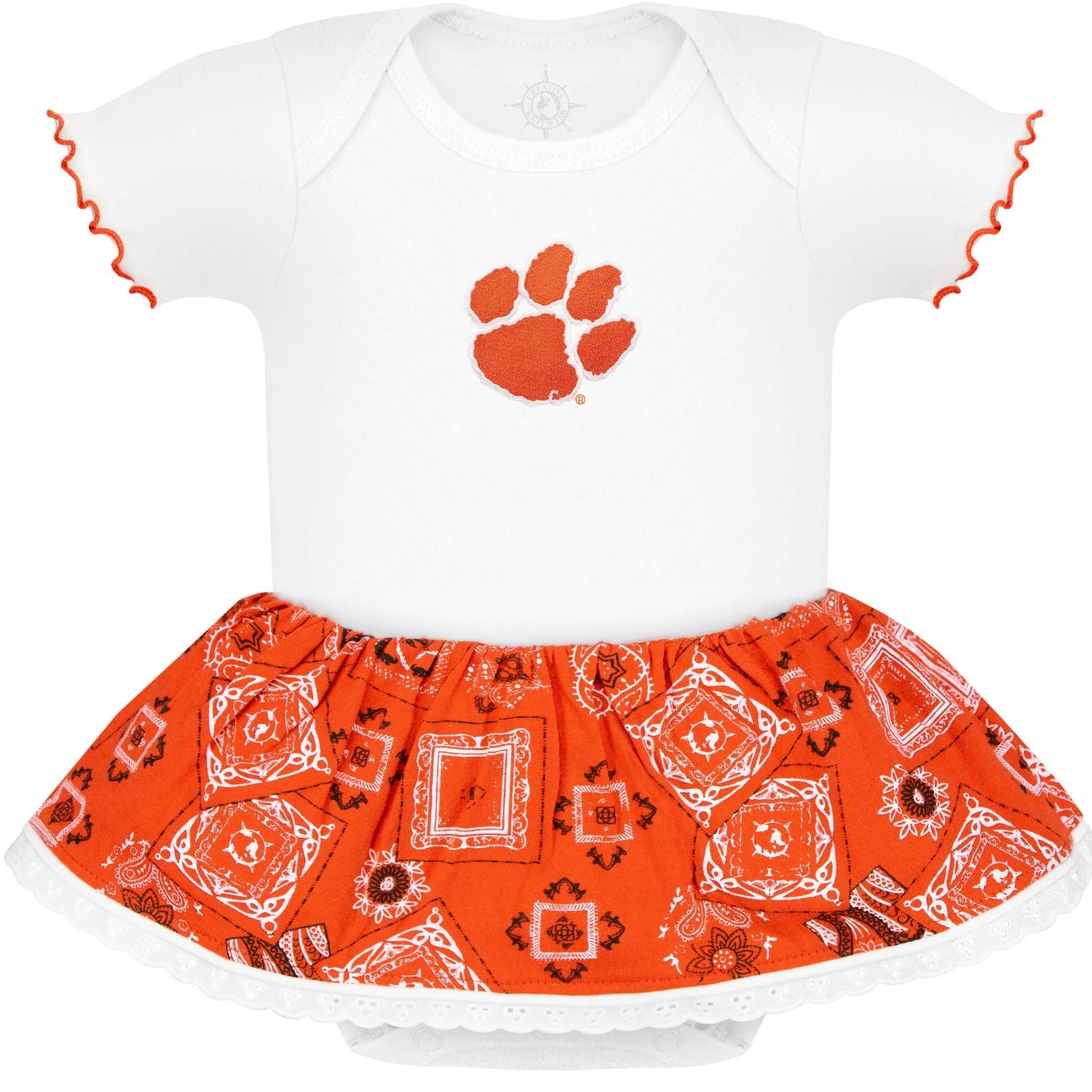 CLEMSON TIGERS ORANGE/WHITE BANDANA DRESS