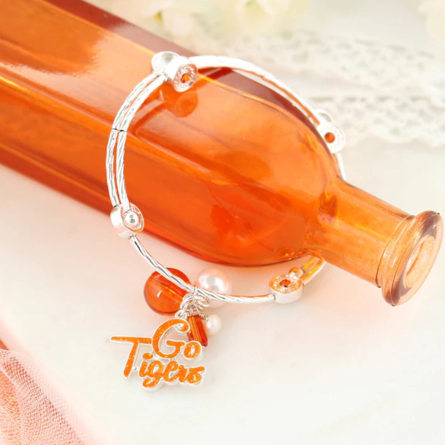 CLEMSON TIGERS &quot;GO TIGERS&quot; WRAP BRACELET