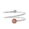 CLEMSON TIGER PAW SILVER TONE CRYSTAL BRACELET