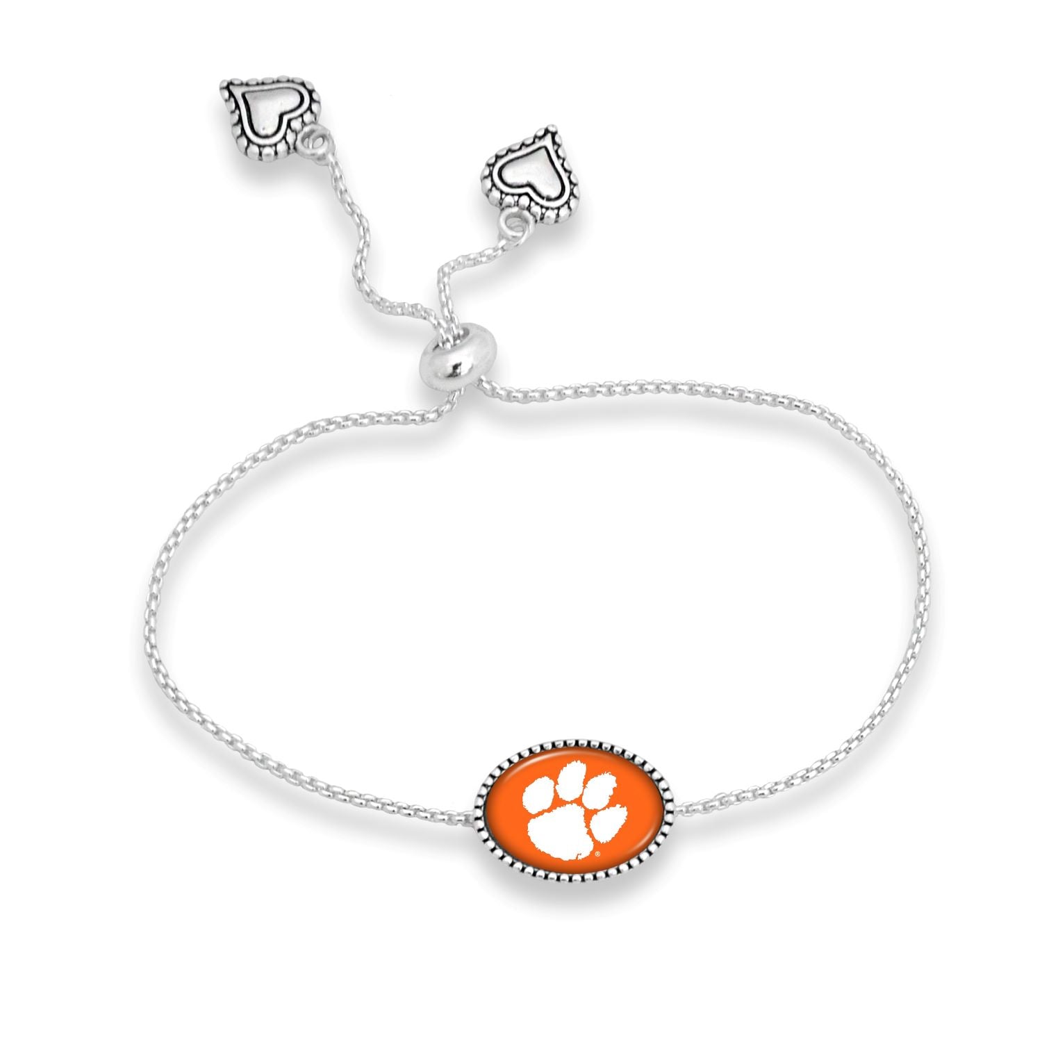 CLEMSON TIGERS KENNEDY SILVER TONE BRACELET