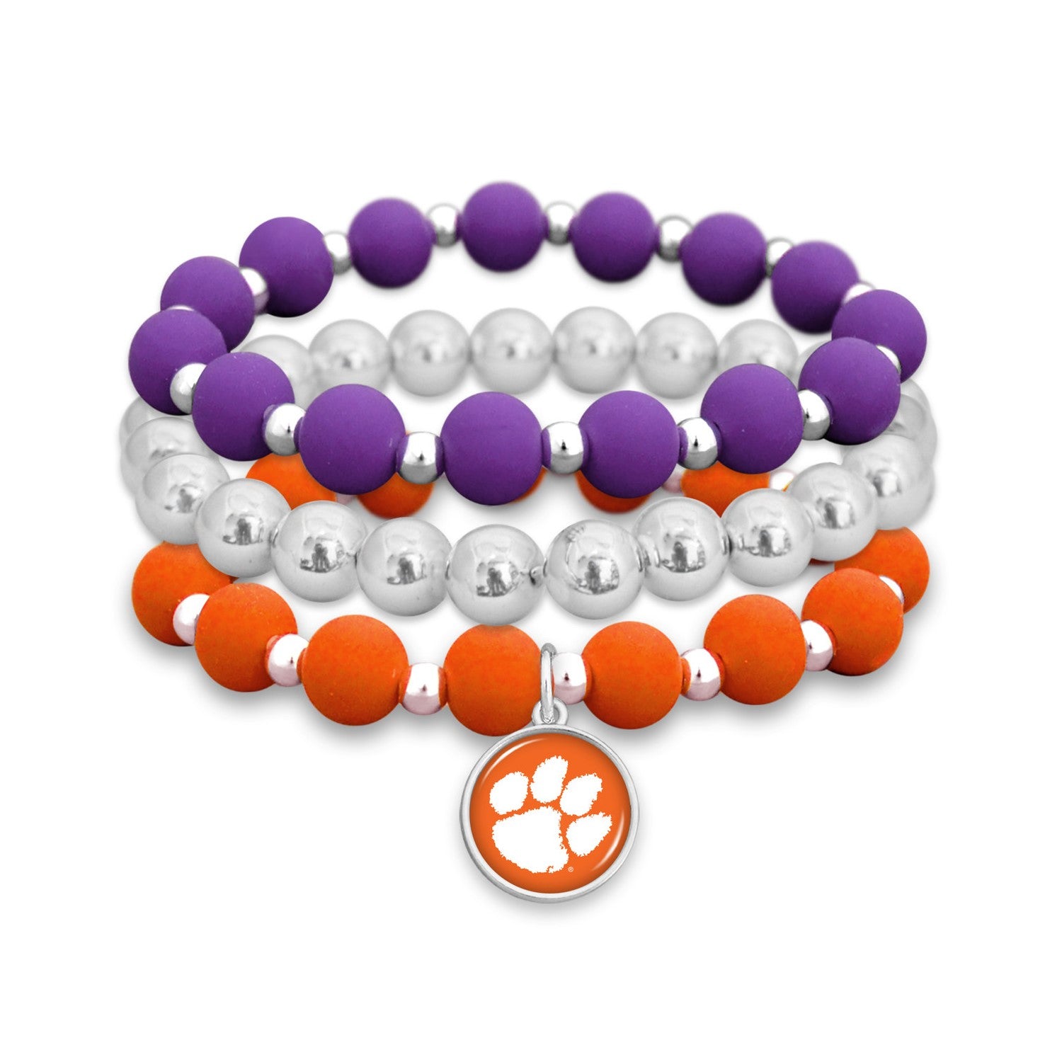 CLEMSON TIGERS AMANDA STACK SILICONE BRACELET SET