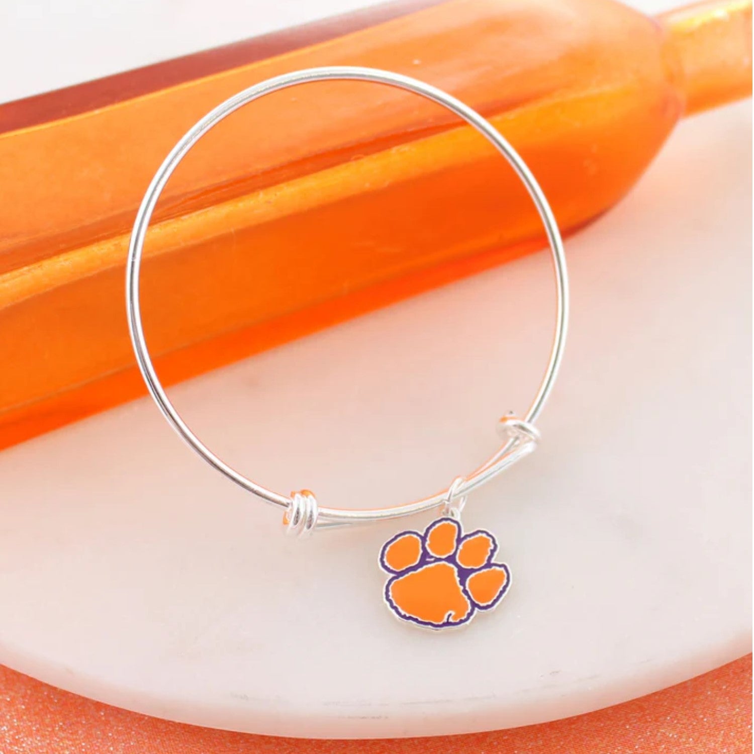 CLEMSON TIGERS ENAMEL WIRE BRACELET