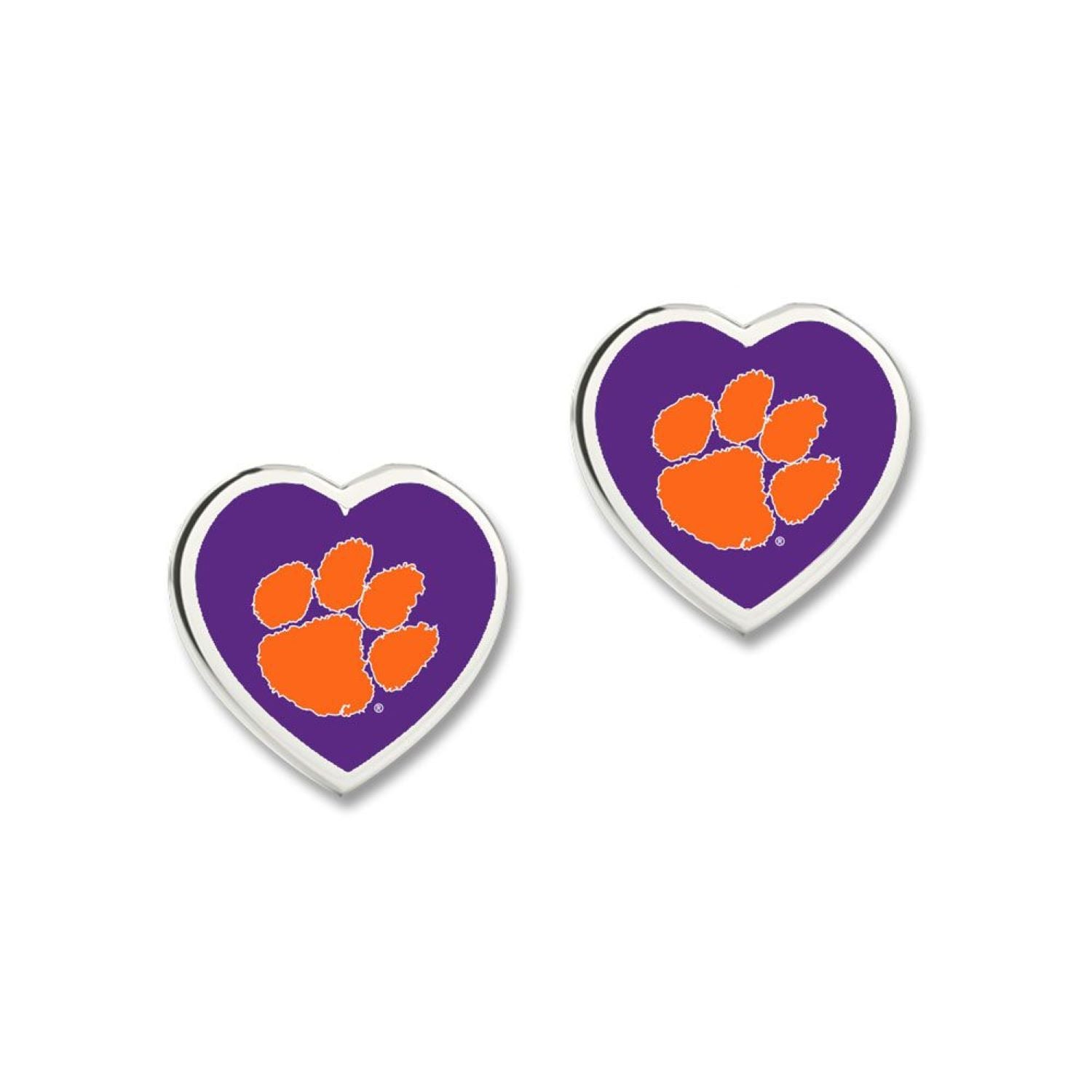 Clemson Tigers Heart Stud Earrings