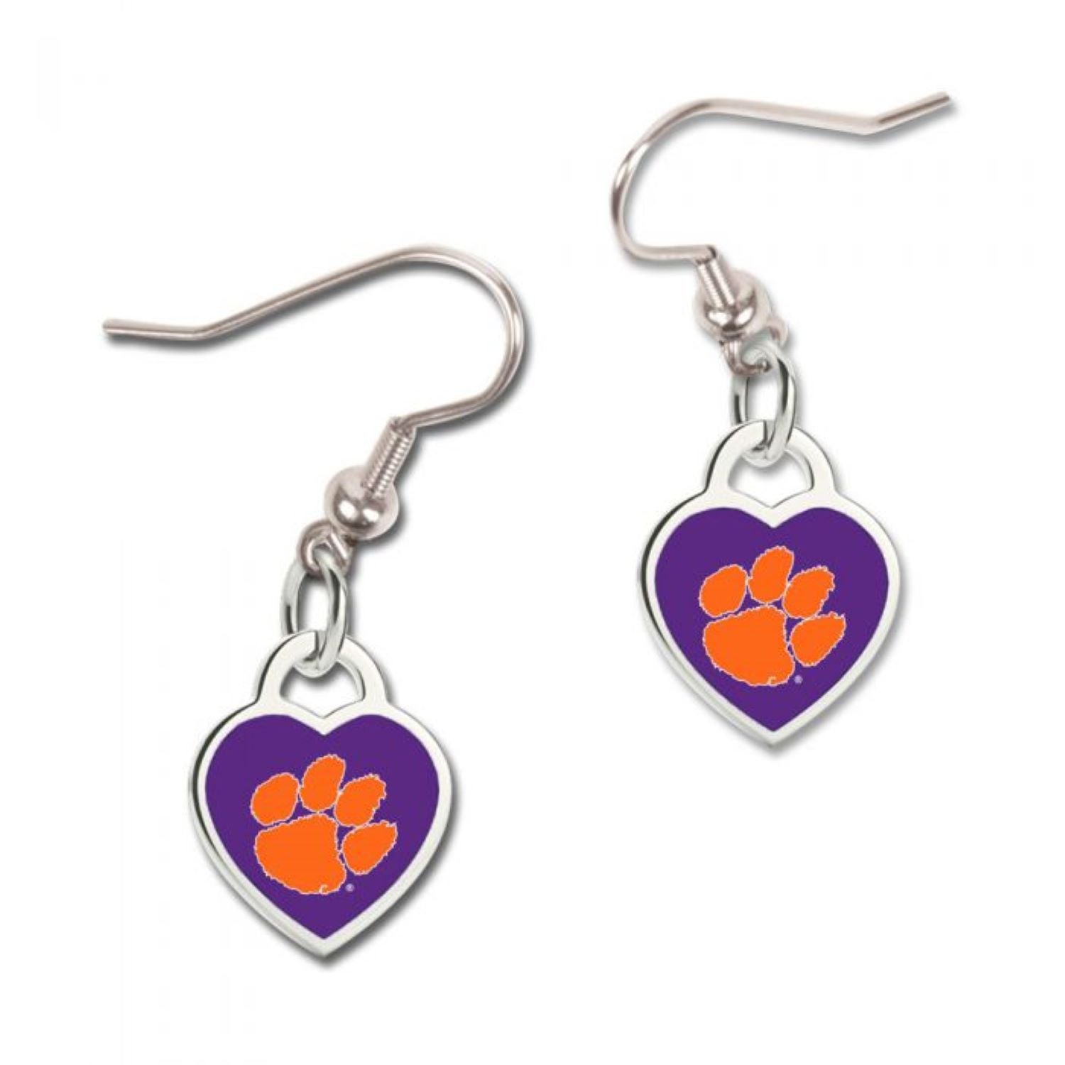Clemson Tigers Dangle Heart Earrings